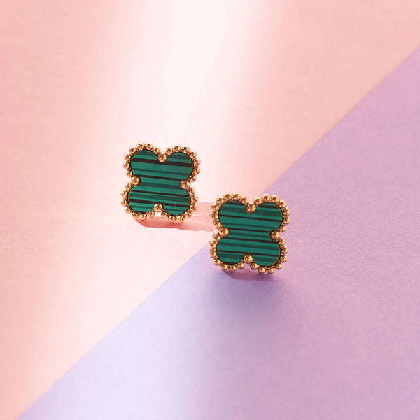 Celtic Green Clover Studs