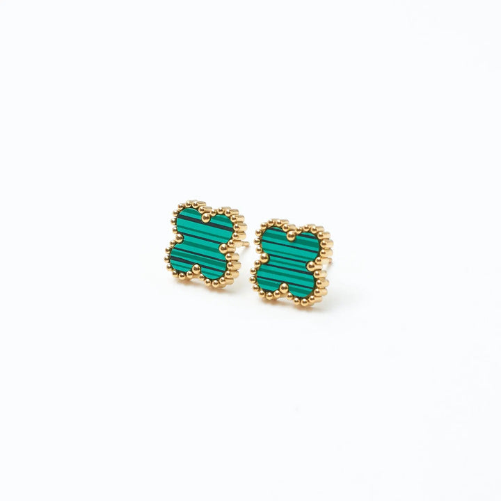 Celtic Green Clover Studs - Salty Accessories