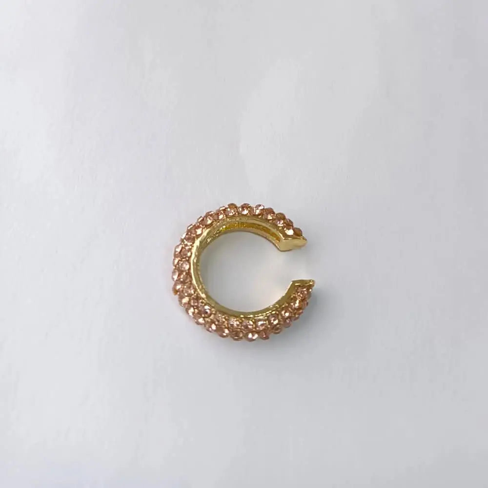 Champagne Diamond Cuffs Clip on Earrings - Salty Accessories