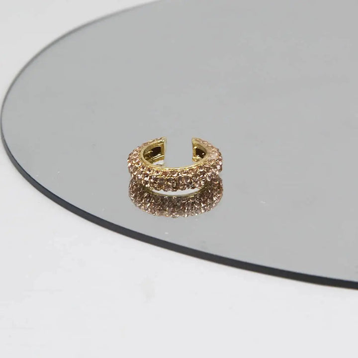 Champagne Diamond Cuffs Clip on Earrings - Salty Accessories