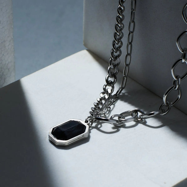 Charcoal Chic Silver Chain