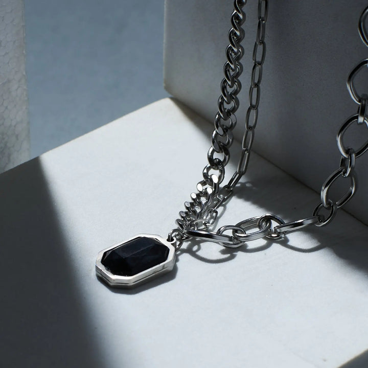 Charcoal Chic Silver Chain - Salty Accessories