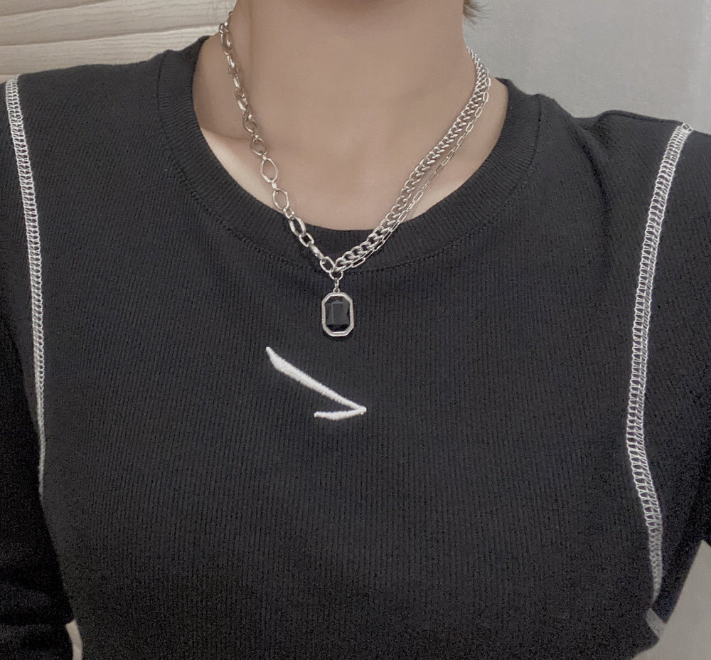 Charcoal Chic Silver Chain Salty Alpha