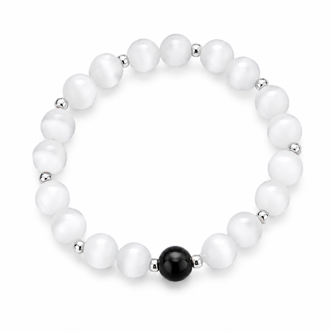 Halo Bead Bracelet - White