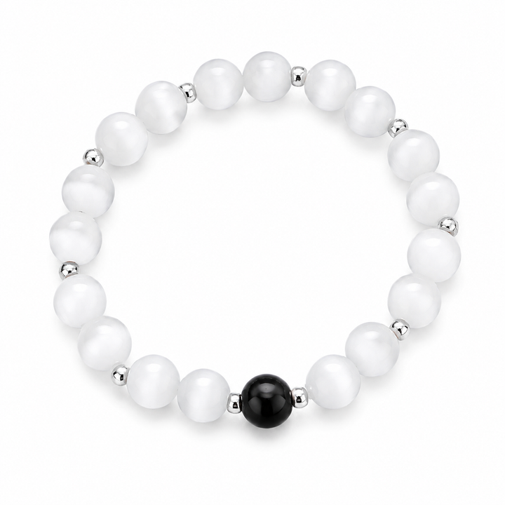 Halo Bead Bracelet - White