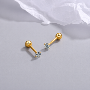 Atlas Stone Golden Stud Earrings | Salty