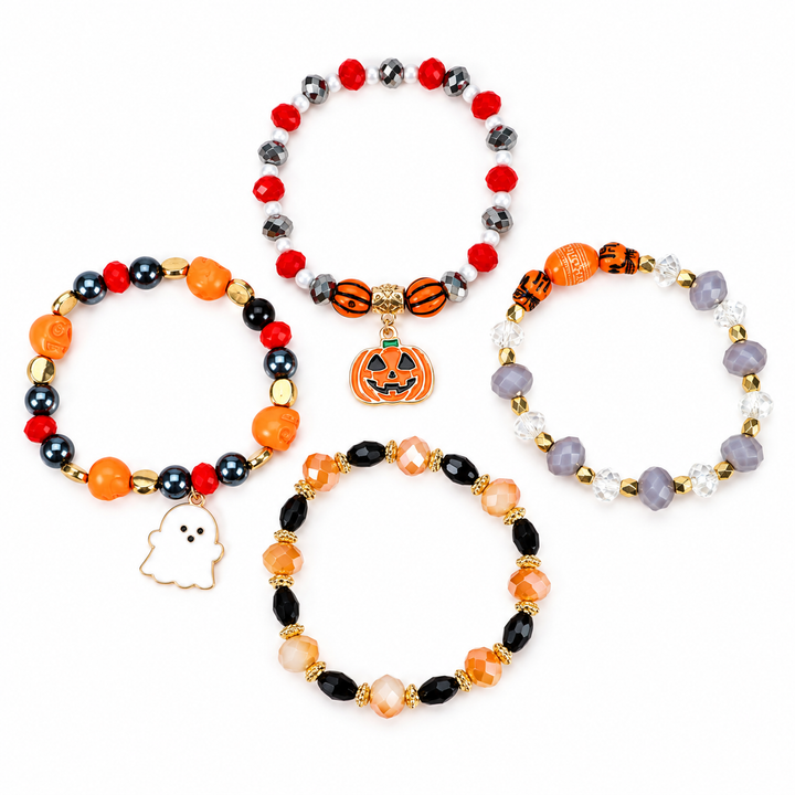 Haunted Harvest Halloween Bracelet Set (Set of 4)