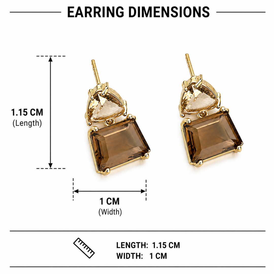 Afterglow Geometric Drop Earrings - Brown