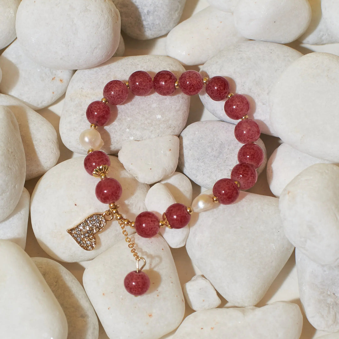 Cherry Quartz Beaded Band - Salty Accessories