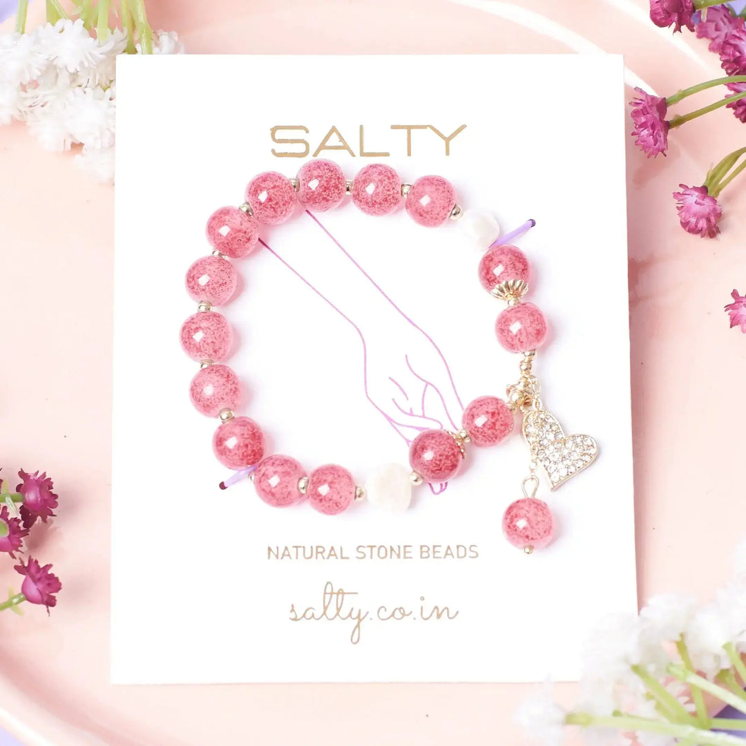 Cherry Quartz Beaded Band - Salty Accessories