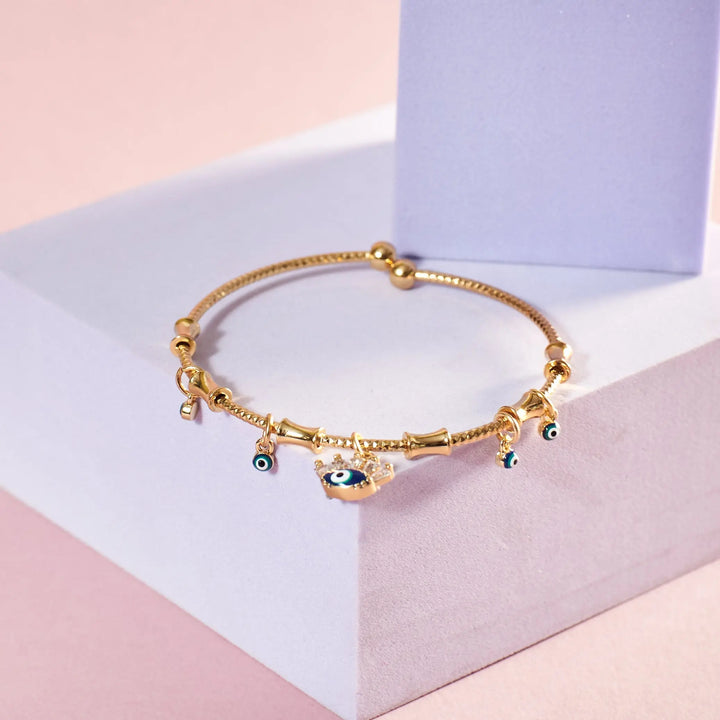 Chic Evil Eye Tassel Bangle - Salty Accessories