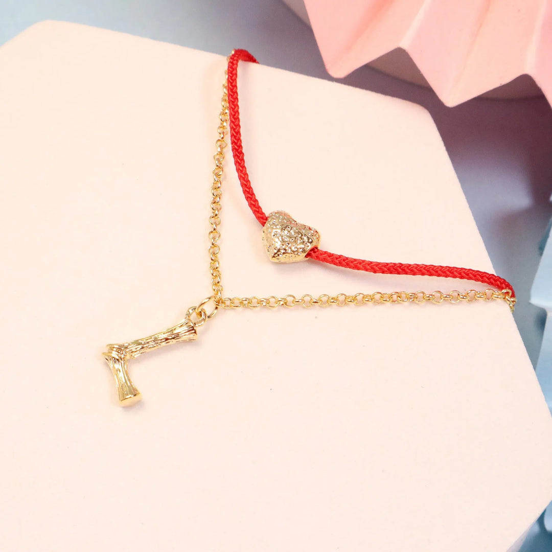 Chic Red Threat "L" bracelet - Salty Accessories