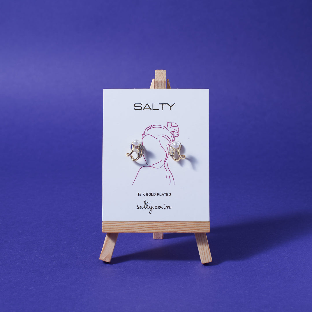 Chic Fern and Pearl Earrings - Salty Accessories