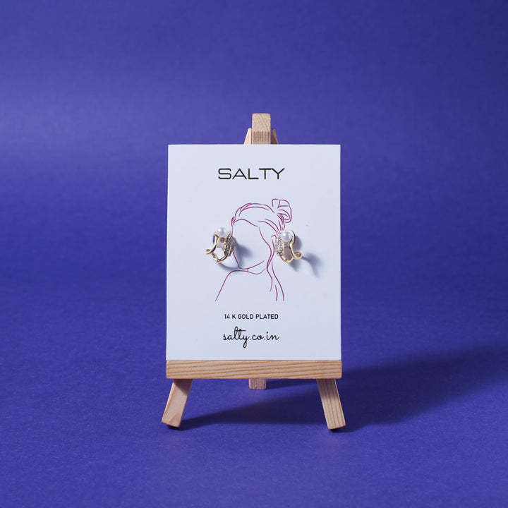 Chic Fern and Pearl Earrings - Salty Accessories
