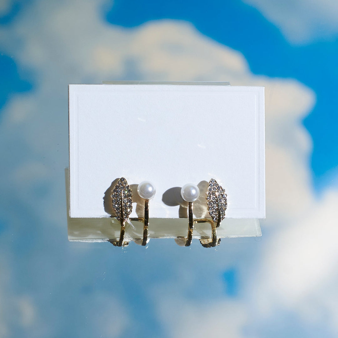 Chic Fern and Pearl Earrings - Salty Accessories