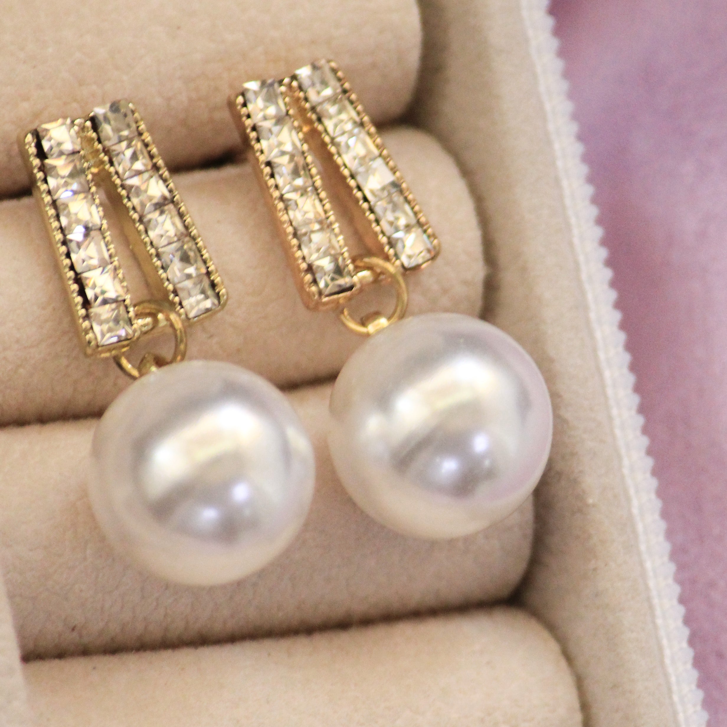 White South Sea Pearl & Diamond Kiara Earrings - Pure Pearls