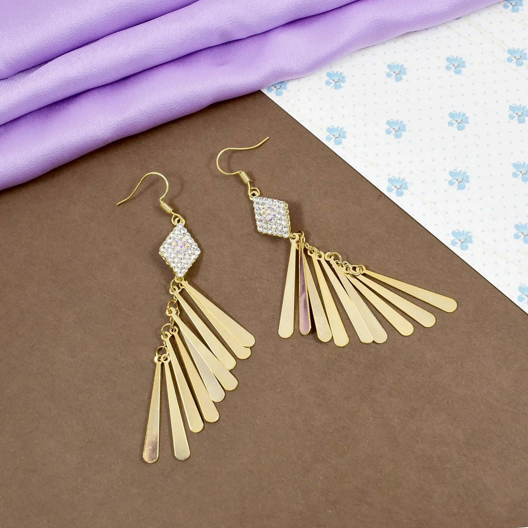 Chime tassel crystal diamond tassel earring - Salty Accessories