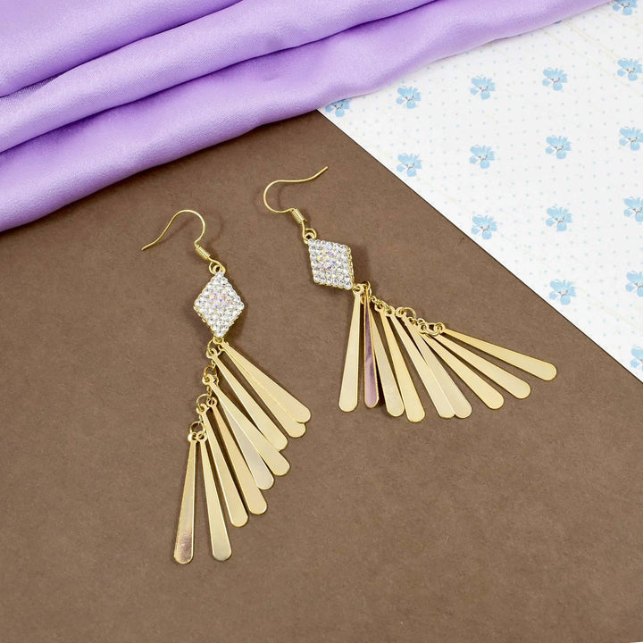 Chime tassel crystal diamond tassel earring - Salty Accessories
