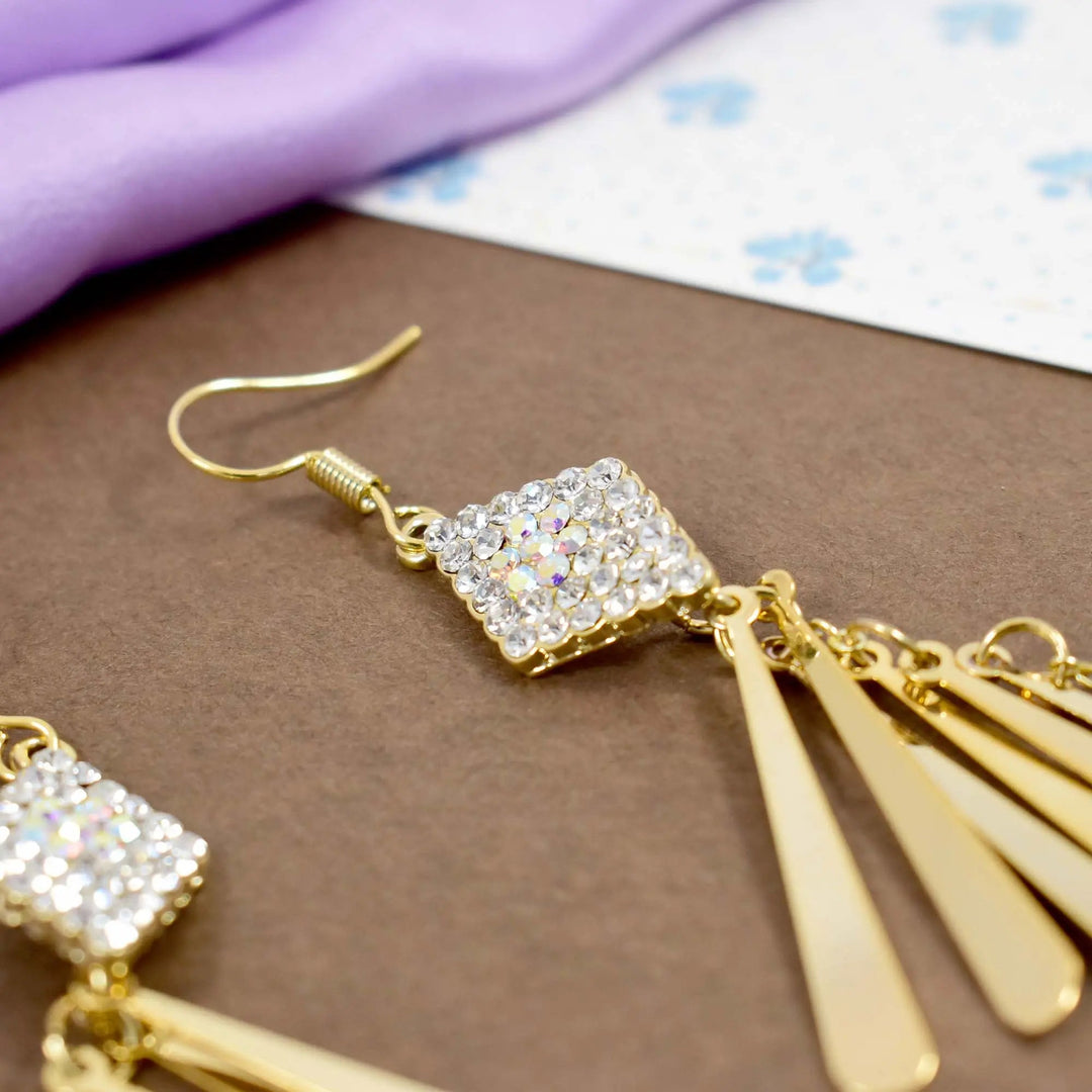 Chime tassel crystal diamond tassel earring - Salty Accessories