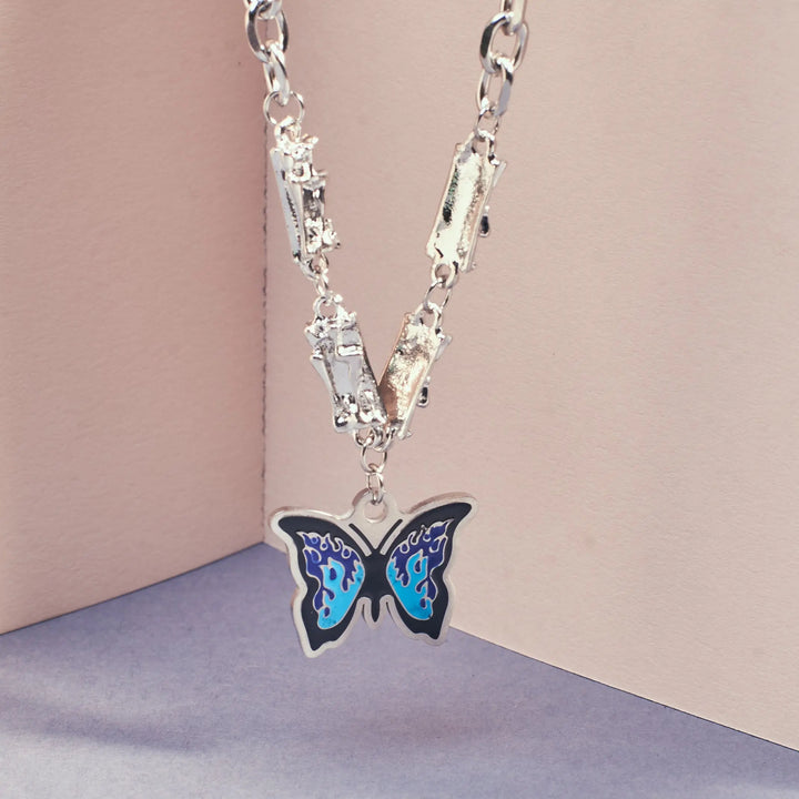 Chunky Blue Monarch Necklace - Salty Accessories