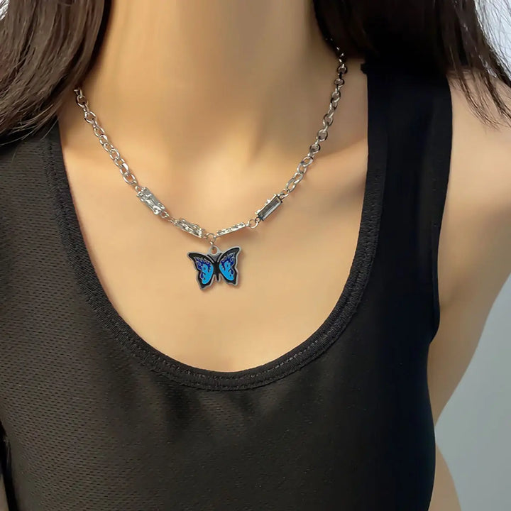 Chunky Blue Monarch Necklace - Salty Accessories