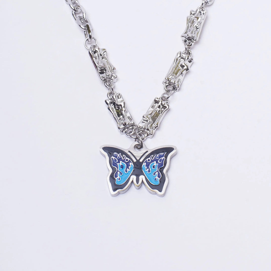 Chunky Blue Monarch Necklace - Salty Accessories