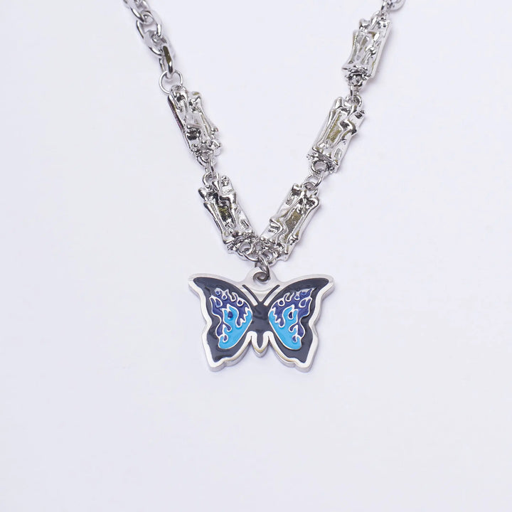 Chunky Blue Monarch Necklace - Salty Accessories