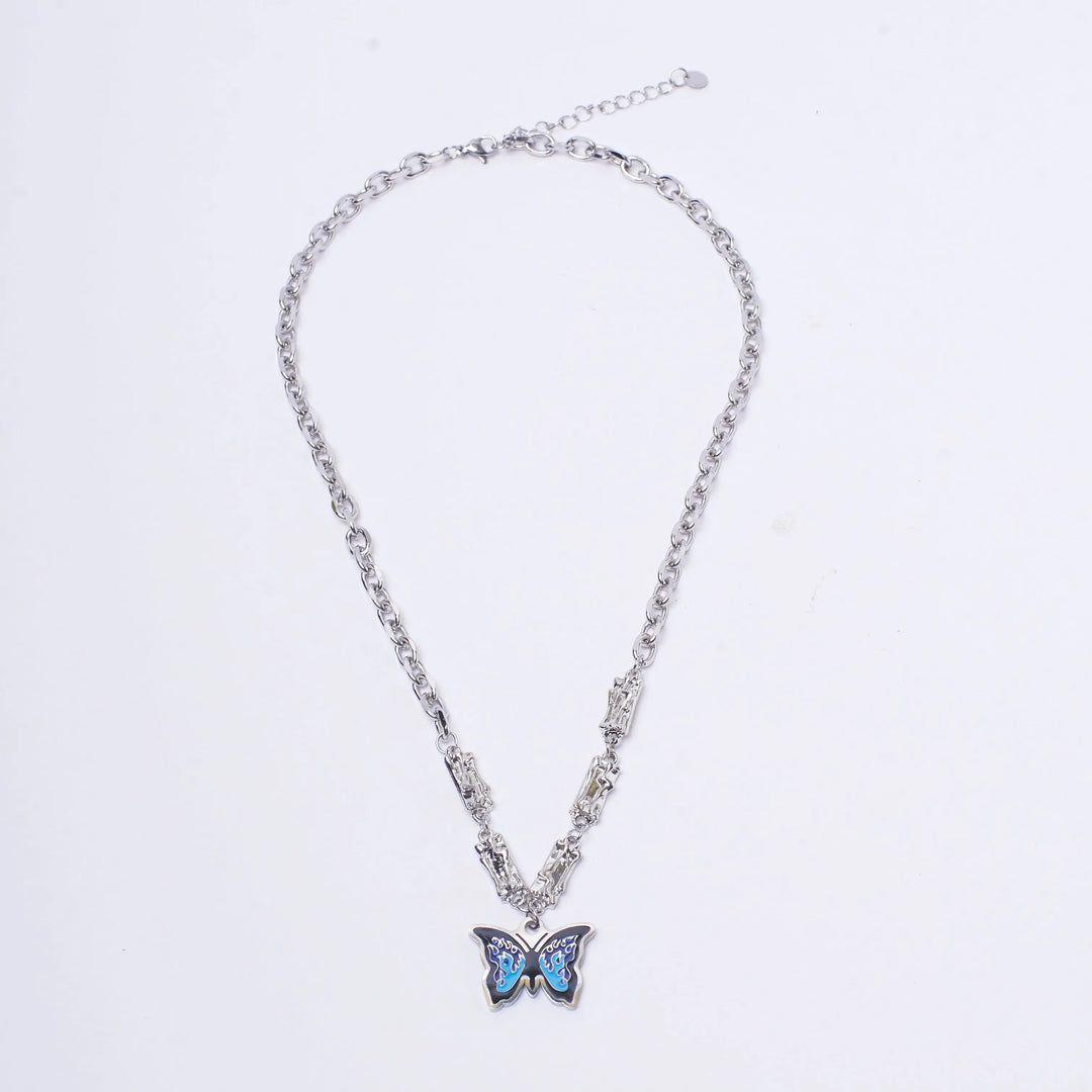 Chunky Blue Monarch Necklace - Salty Accessories