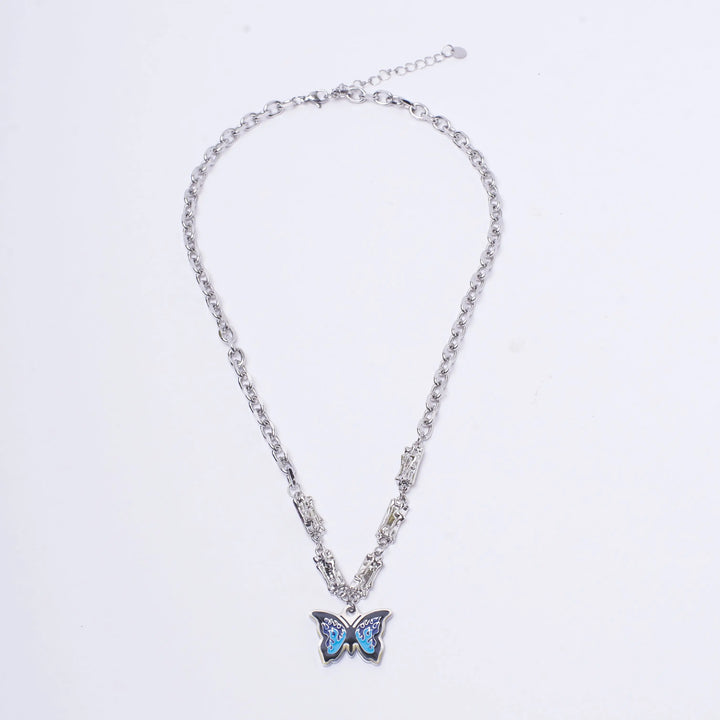 Chunky Blue Monarch Necklace - Salty Accessories