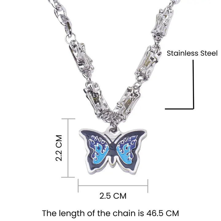 Chunky Blue Monarch Necklace - Salty Accessories