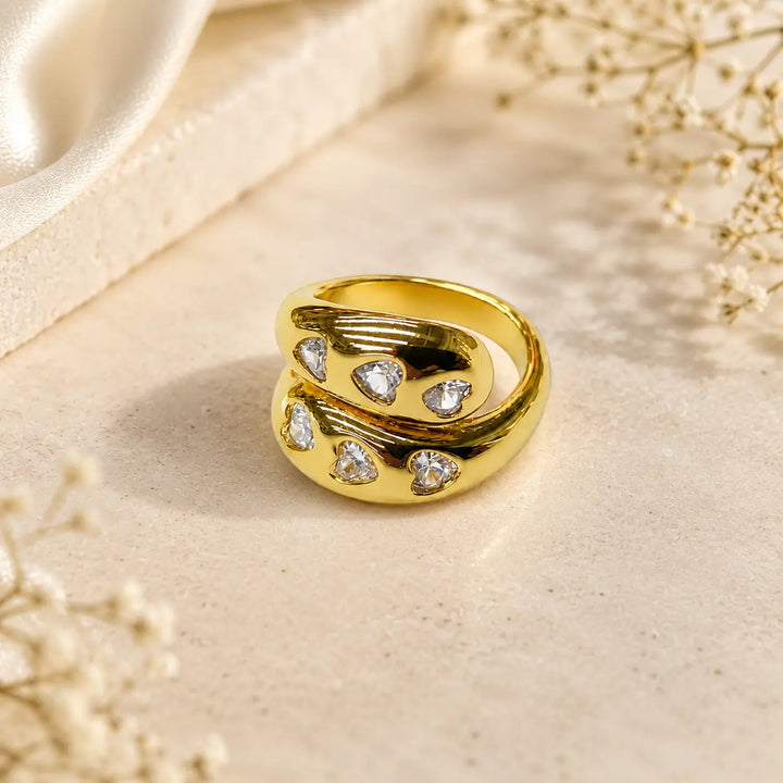 Chunky Heartwave Curve Ring | Salty