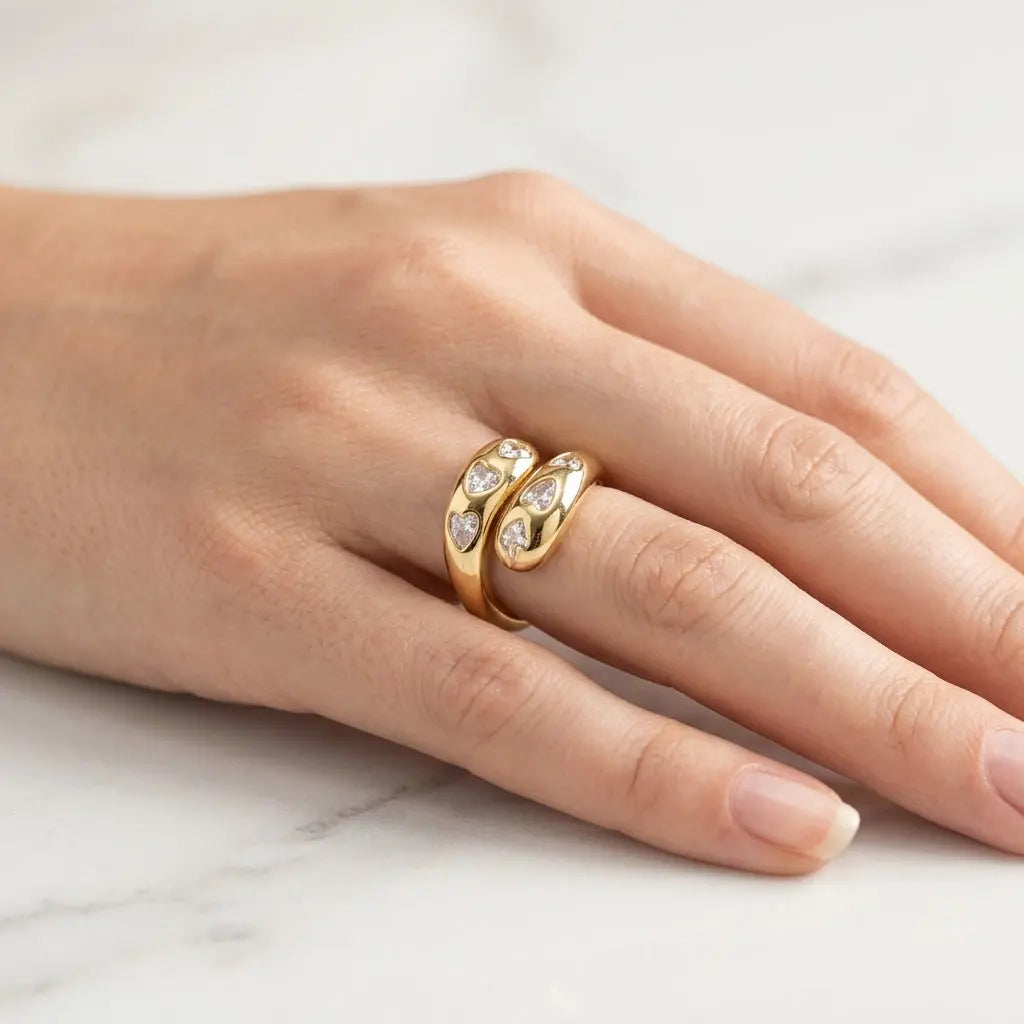 Chunky Heartwave Curve Ring | Salty
