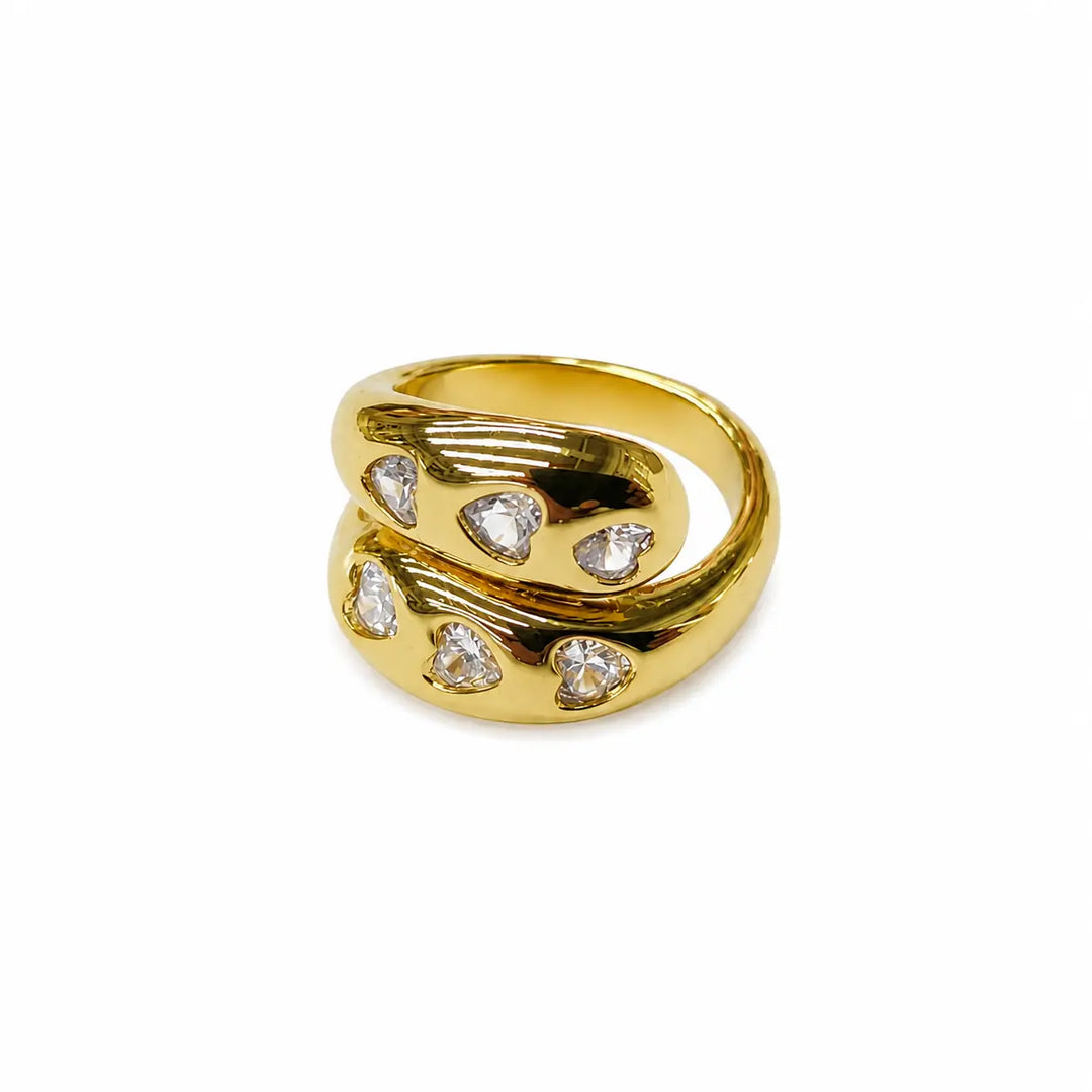Chunky Heartwave Curve Ring | Salty