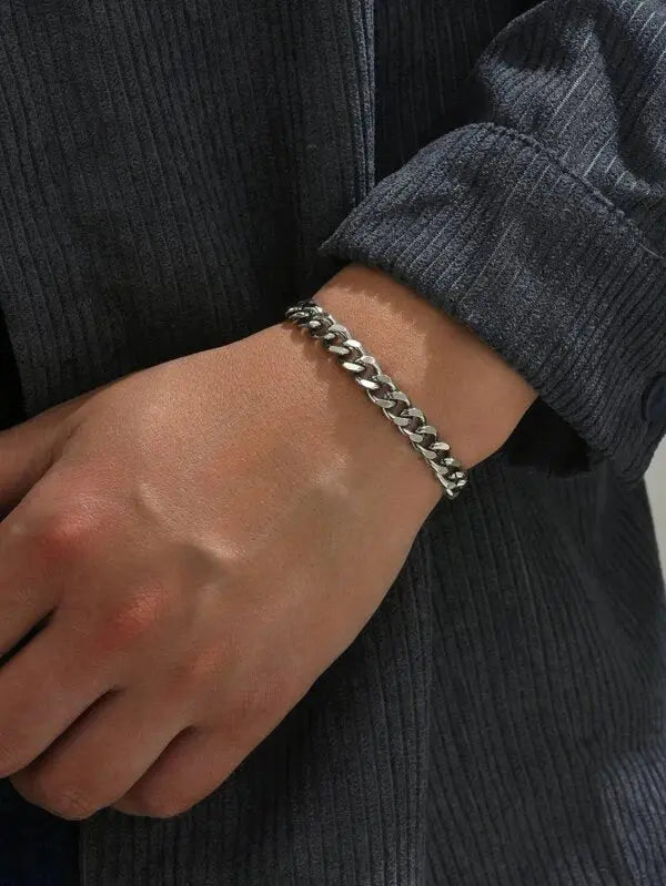 Classic Cuban Silver Bracelet - Salty Accessories