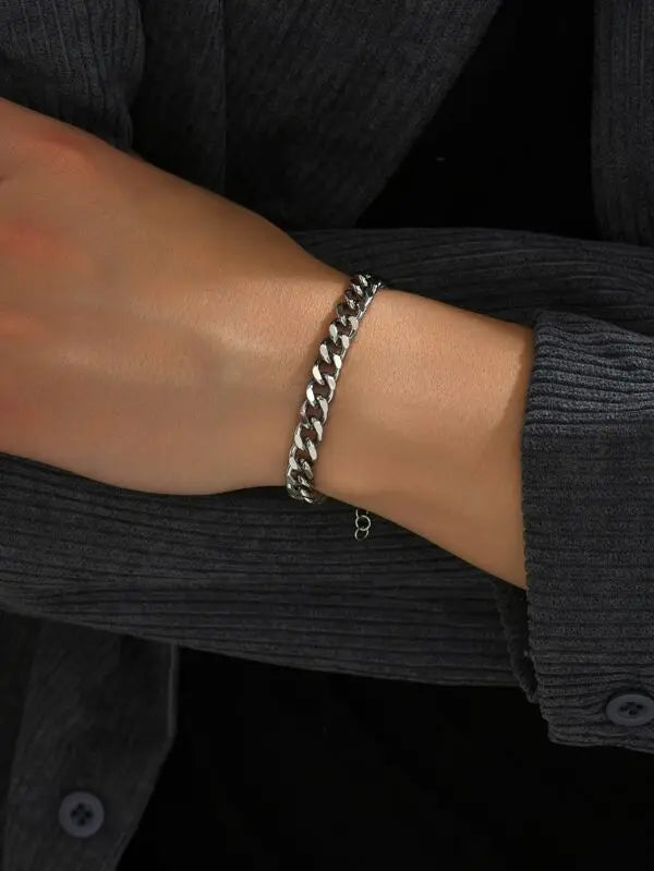 Classic Cuban Silver Bracelet - Salty Accessories