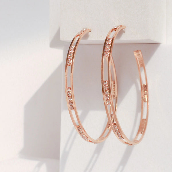 Classy Hollow Studded Hoops