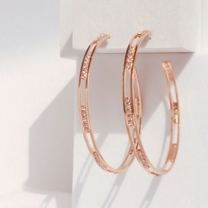 Classy Hollow Studded Hoops - Salty Accessories