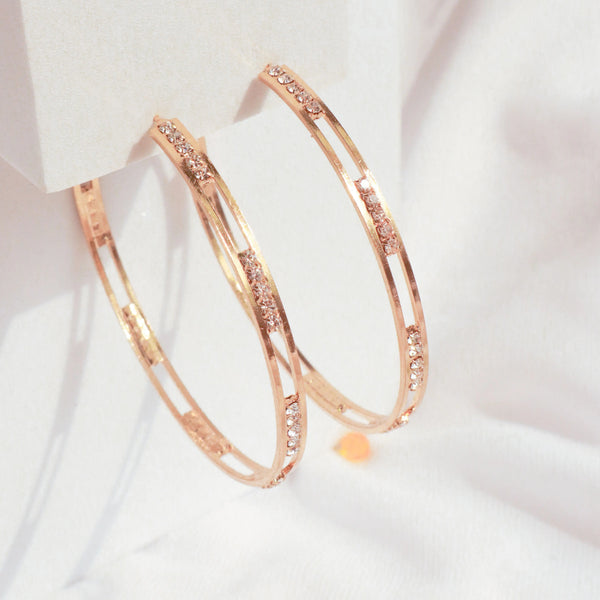 Classy Hollow Studded Hoops