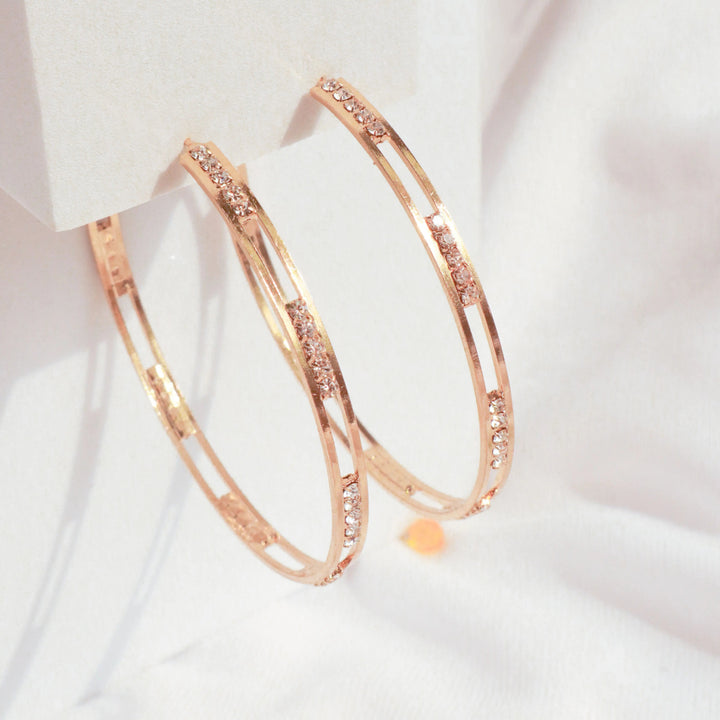 Classy Hollow Studded Hoops - Salty Accessories