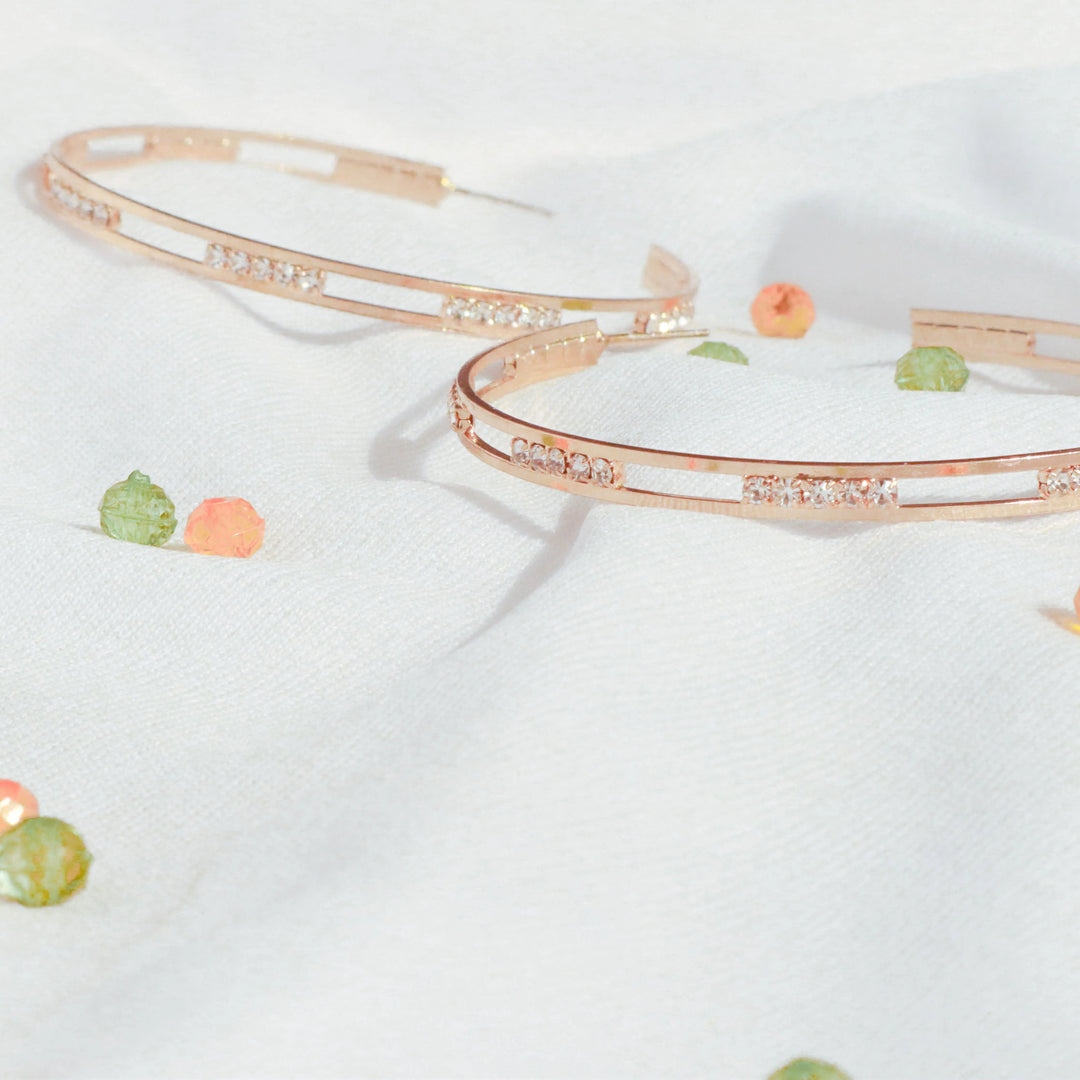 Classy Hollow Studded Hoops - Salty Accessories