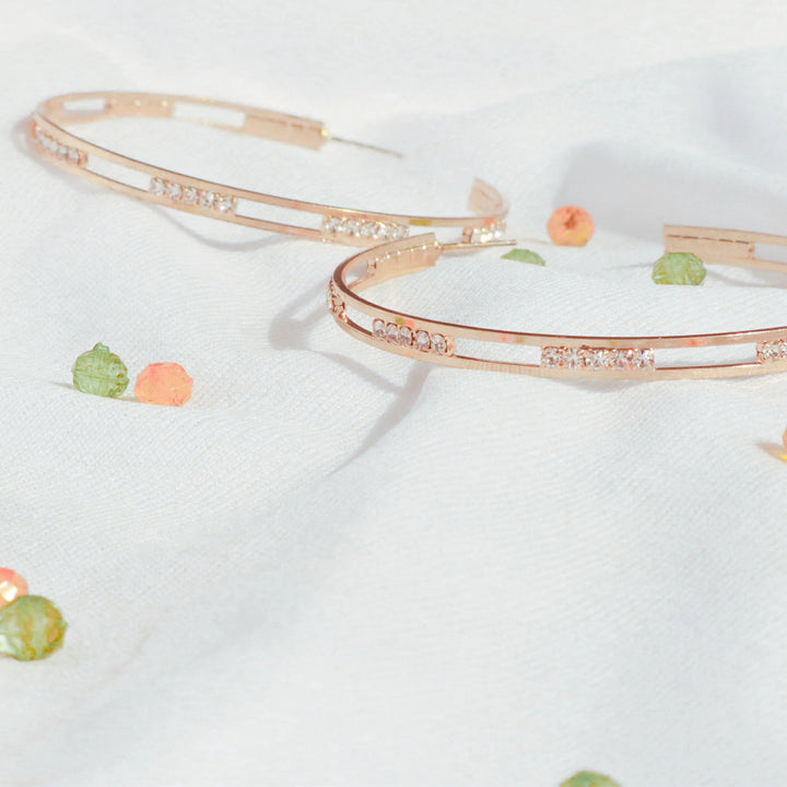Classy Hollow Studded Hoops - Salty Accessories