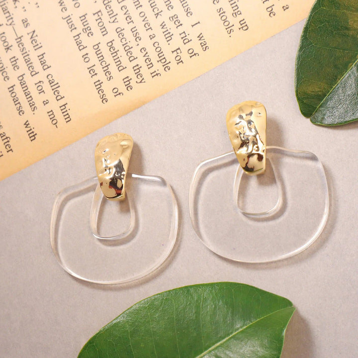 Clear Gold Earings