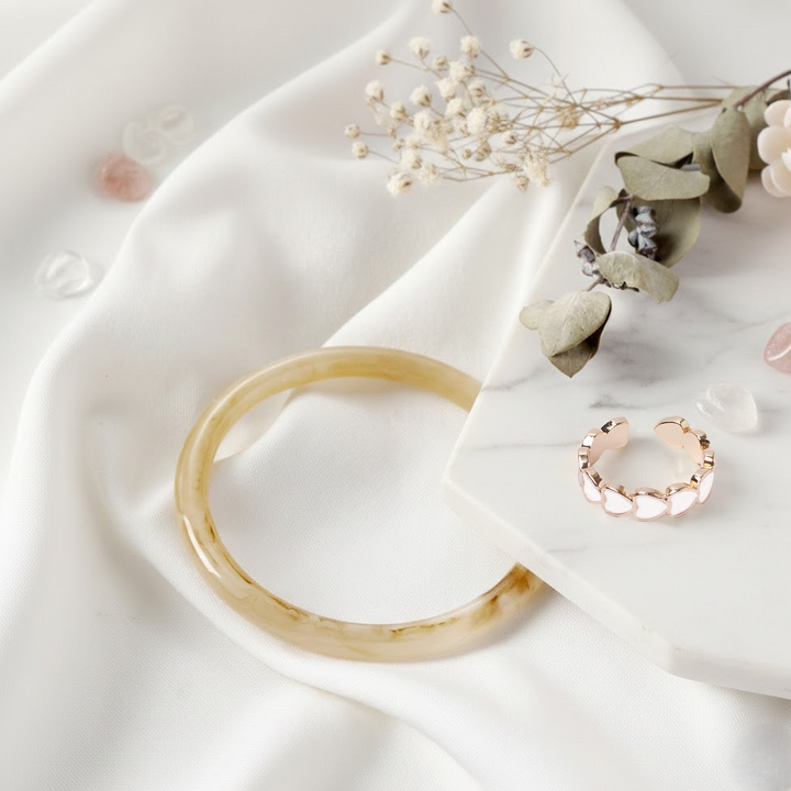 Resin Bracelet and Heart Ring combo