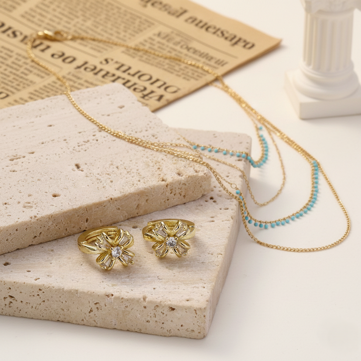 Layered Luxe Necklace and Earrings Combo