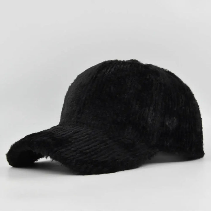 Cloud Soft Fuzzy Cotton Baseball Cap -Black | Salty