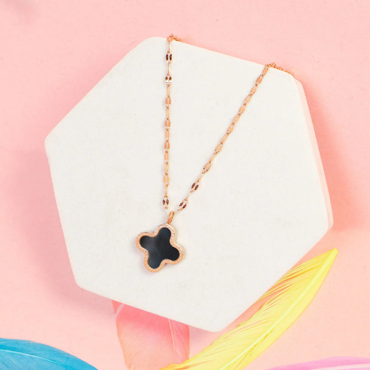 Clover Lucky Charm Necklace Reversible-  Stainless Steel - Salty Accessories