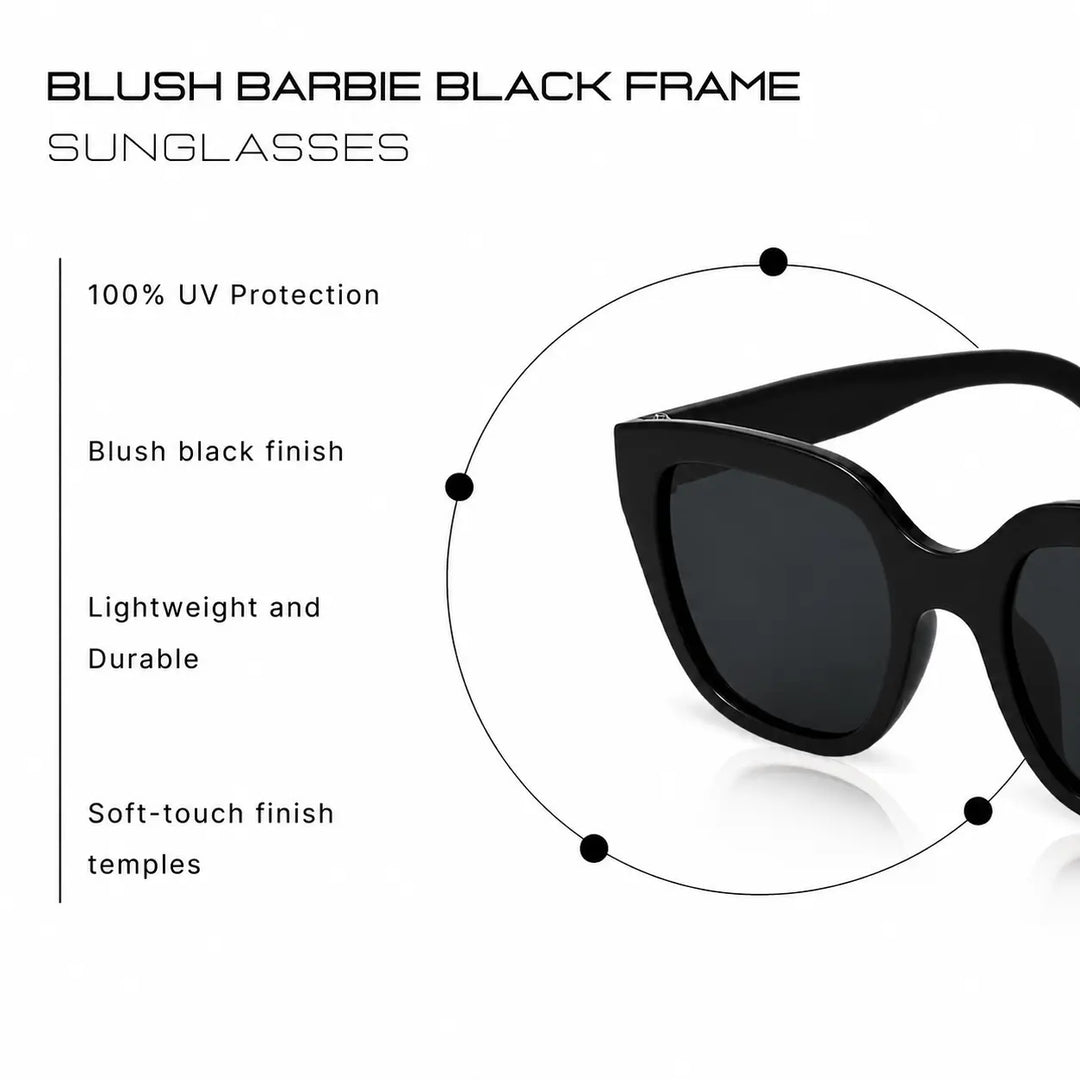 Coastal Chic Black Frame Fashion Sunglasses for Girls | Salty