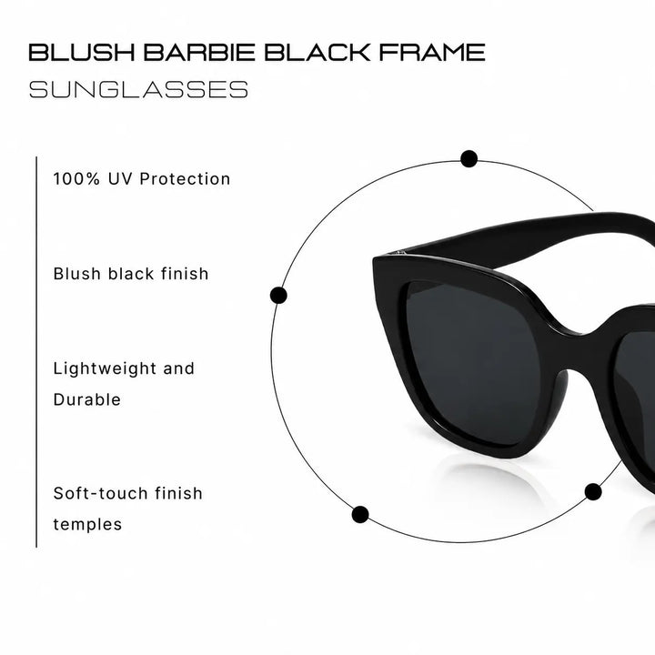 Coastal Chic Black Frame Fashion Sunglasses for Girls | Salty