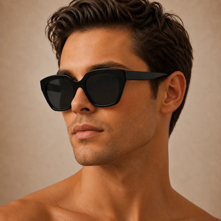 Coastal Chic Black Frame Fashion Sunglasses for Men | Salty