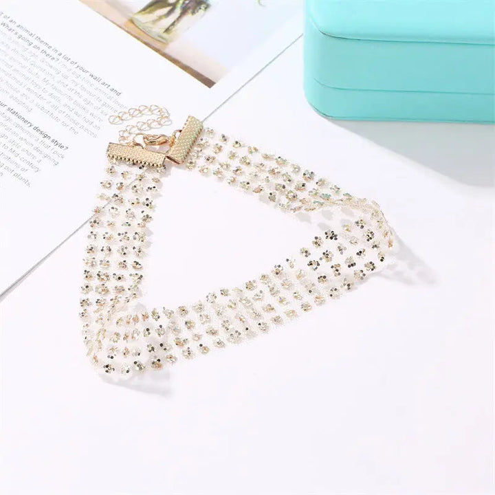 Collarbone Zirconia Charm Choker Necklace - Salty Accessories